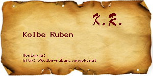 Kolbe Ruben névjegykártya